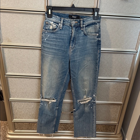 Hudson Jeans Distressed Light Blue Cropped Denim - Picture 1 of 2